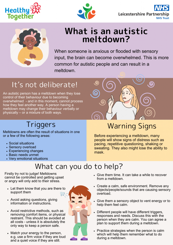 infographic poster about autistic meltdowns