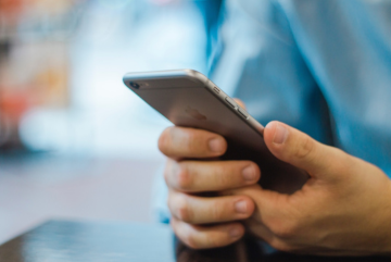 A person holding a phone