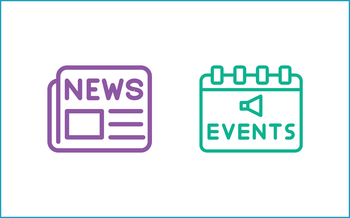 Newspaper icon and event calendar icon