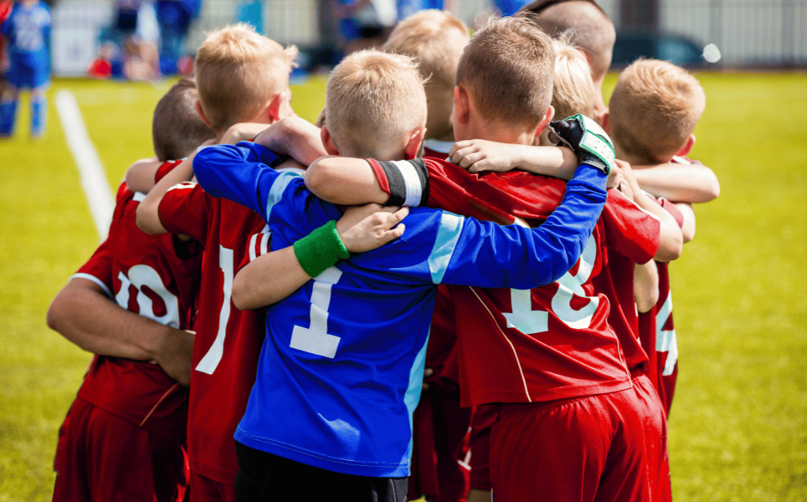 group of children hugging