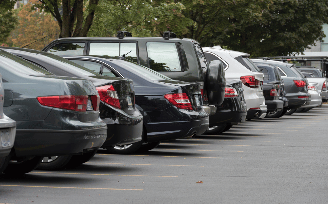 cars parked in a car park